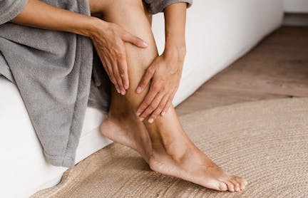 Woman felling her calf