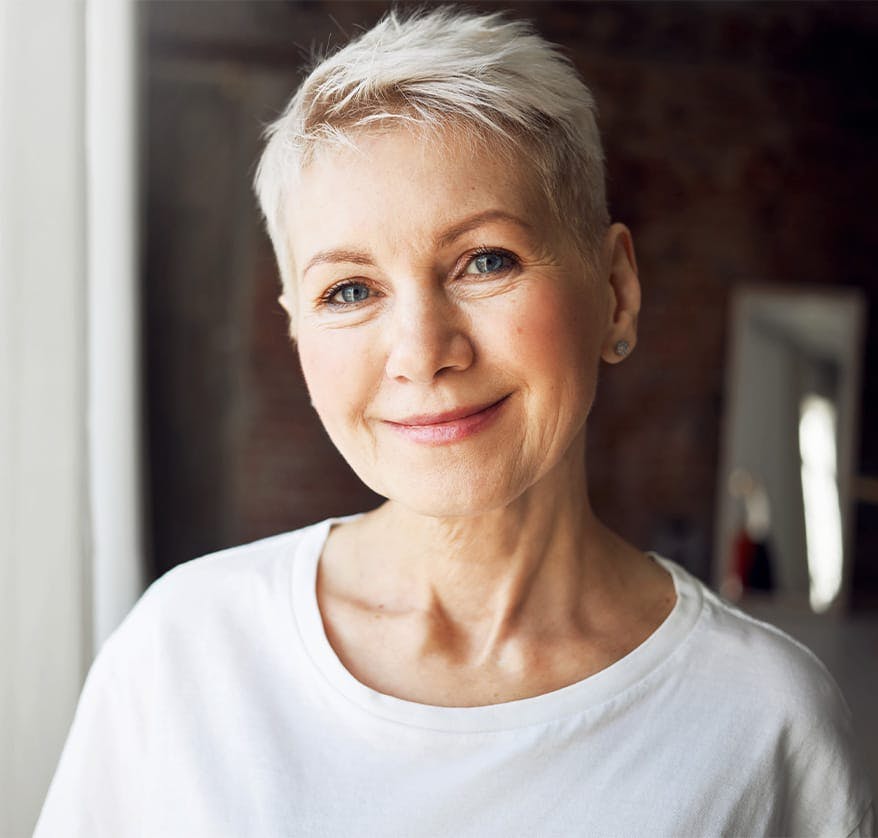 Middle-aged woman smiling