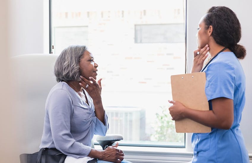 doctor and patient speaking