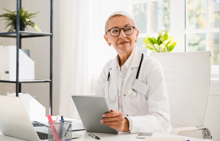 Doctor sitting at desk