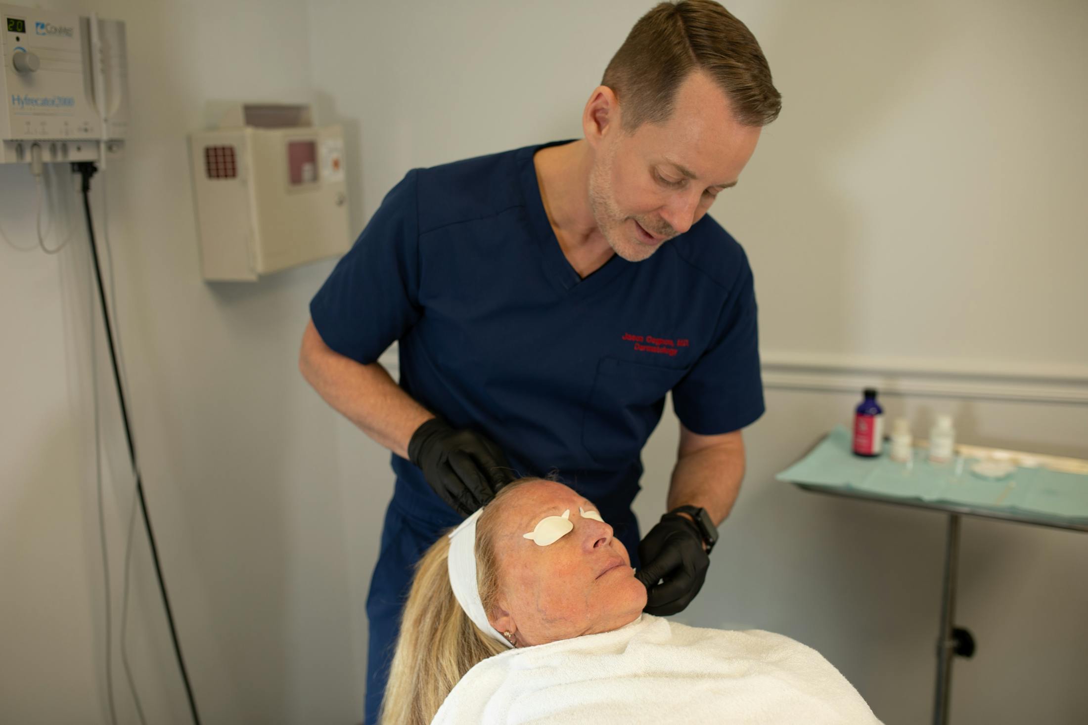 Dr. Gagnon with female patient