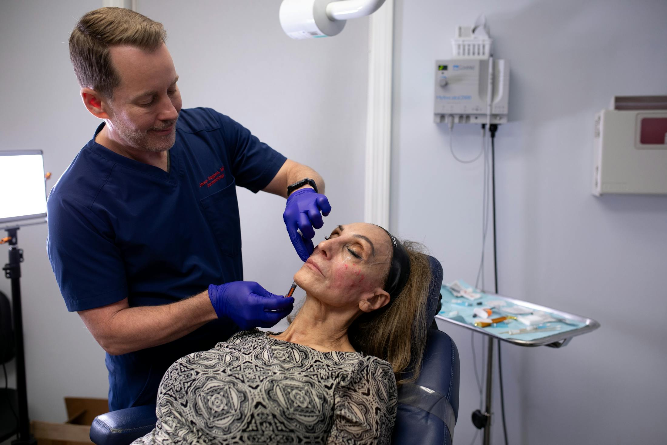 Dr. Gagnon with female patient