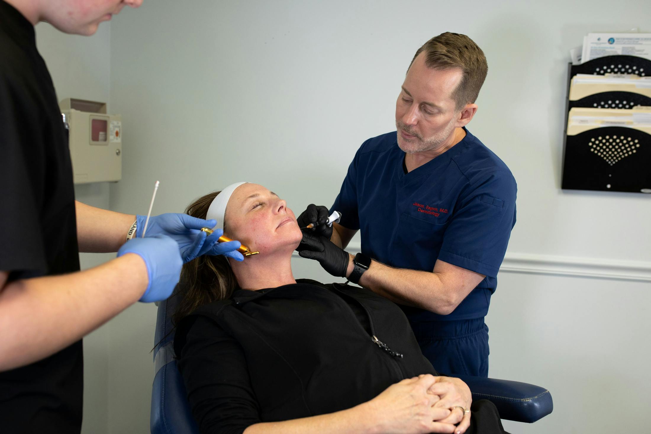 Dr. Gagnon with female patient