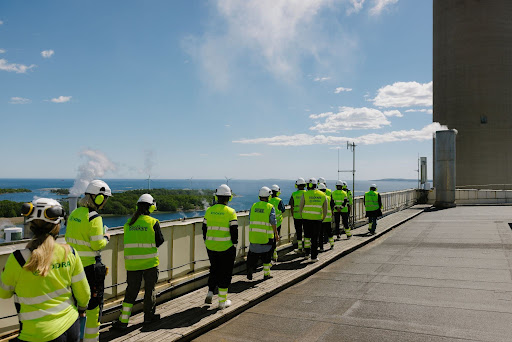 A group tours the Sodra pulp mill