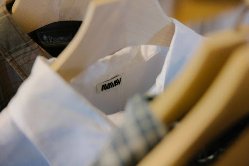 A close up view of a recycled textile by the Avavav brand