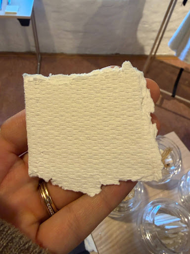A viewer holds a next gen pulp sample