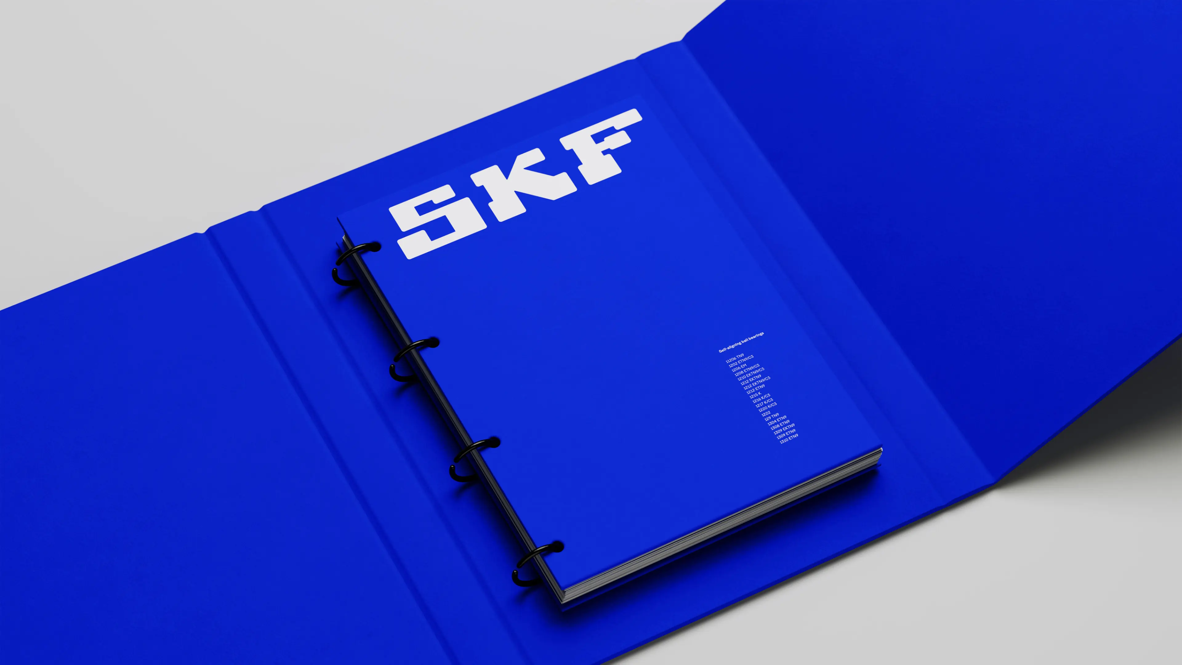 A blue SKF folder