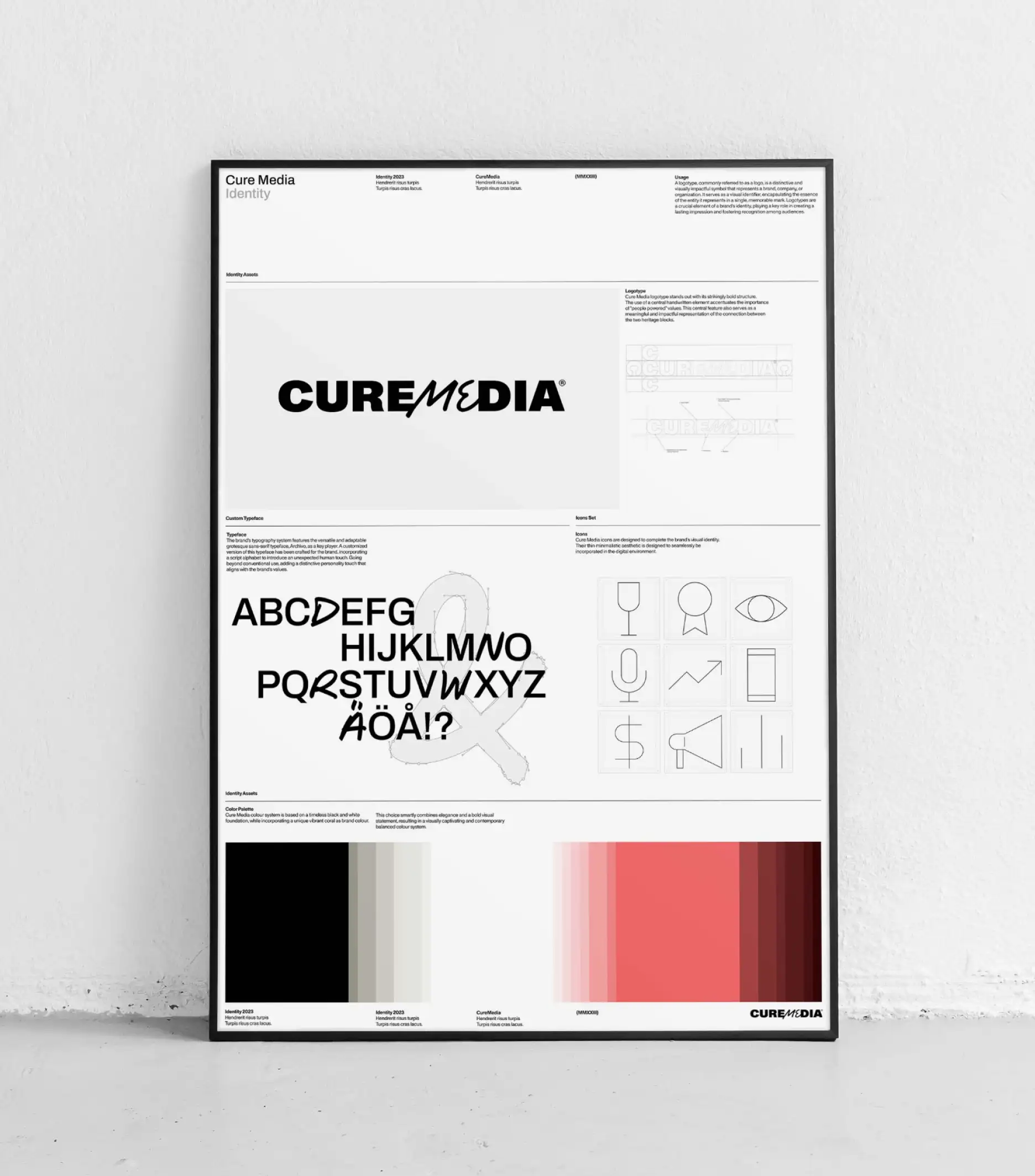 Cure Media poster leaned towards the wall Cure Media poster leaned towards the wall