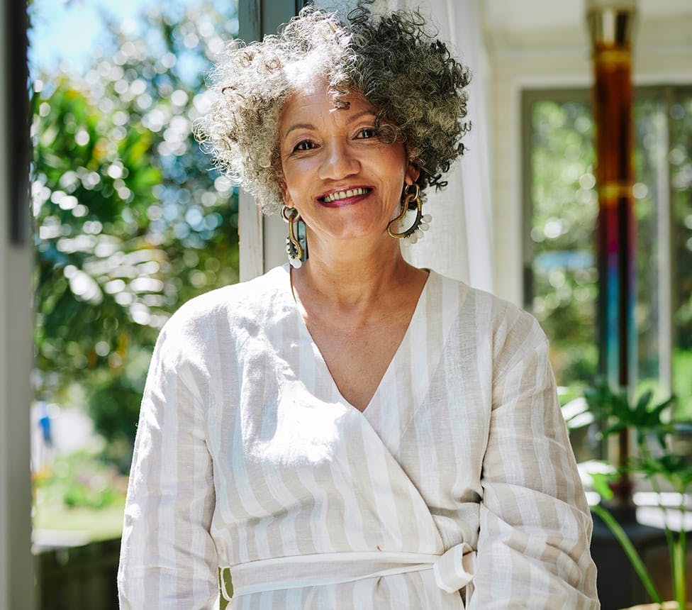 older woman smiling