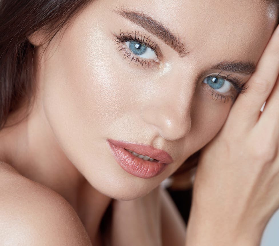close up of a woman's face
