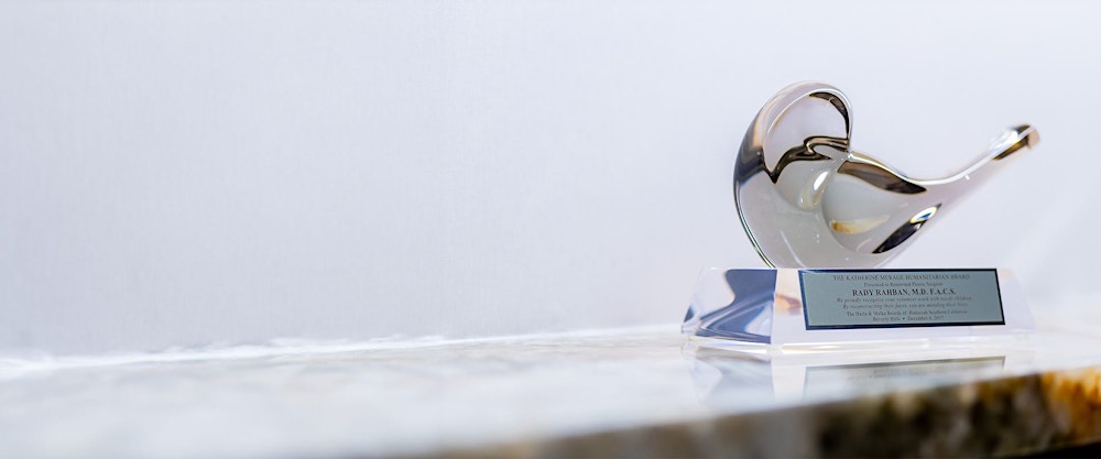 trophy sitting on a counter