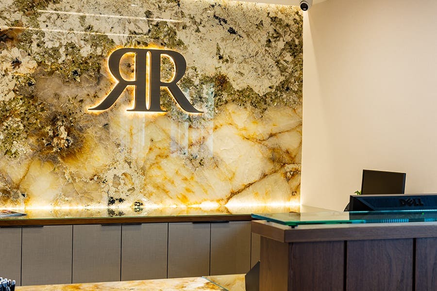 Dr. Rahban's reception desk