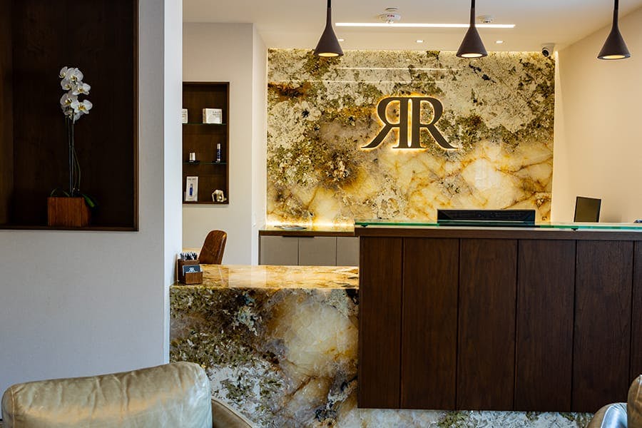 Dr. Rahban's reception desk