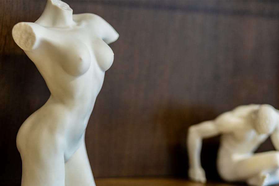 Dr. Rahban's statues of naked bodies