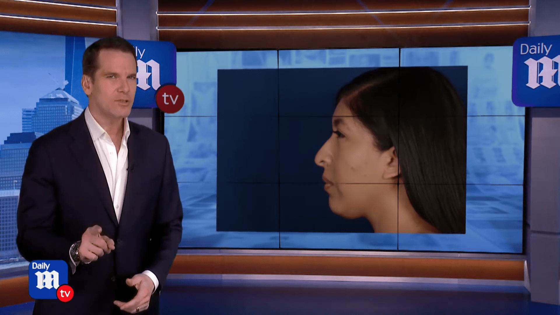 News reporter talking