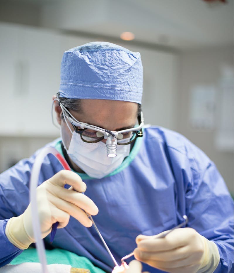 Dr. Rahban performing surgery