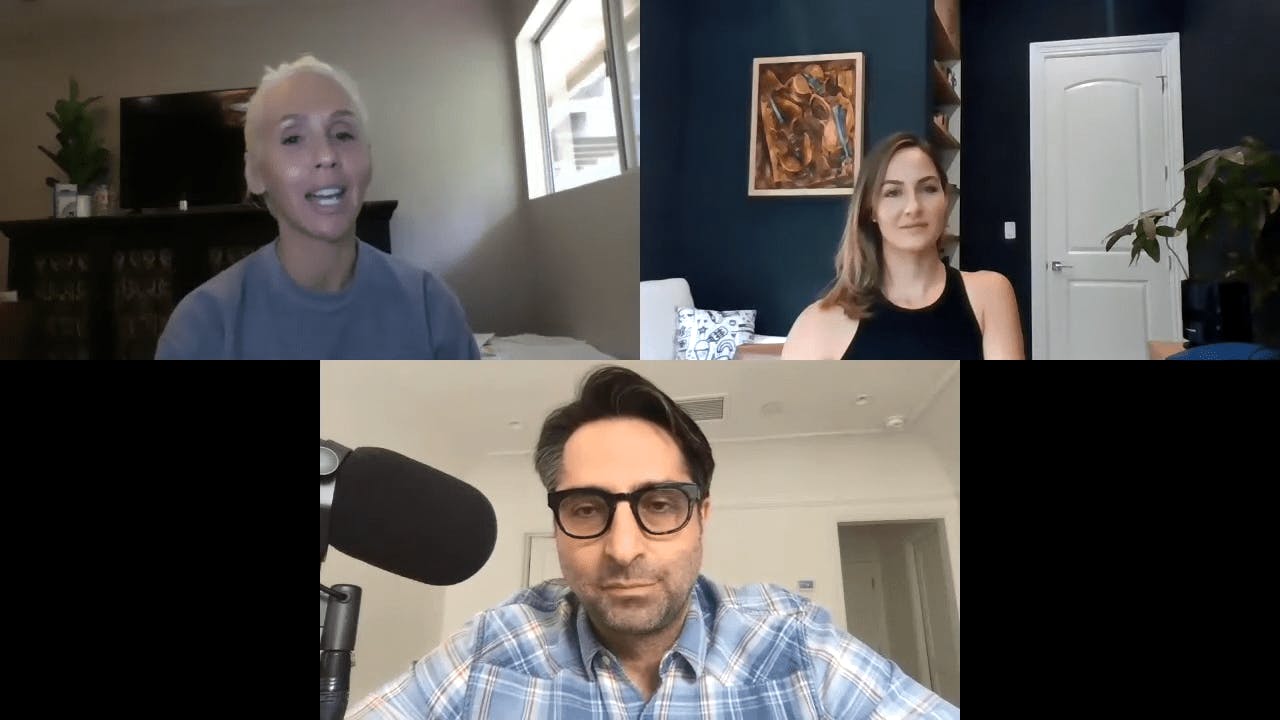 Dr. Rahban zooming with 2 women