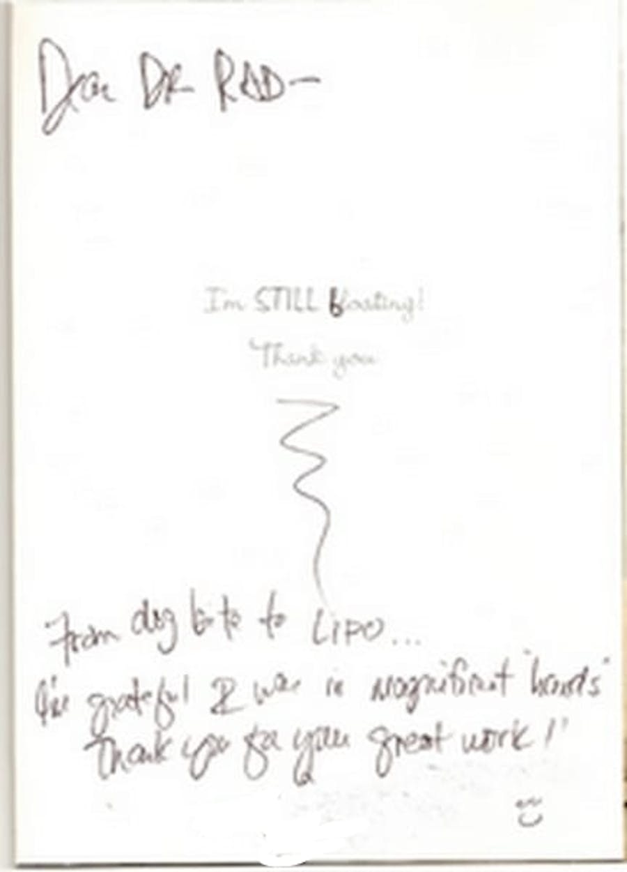 thank you card to Dr. Rahban