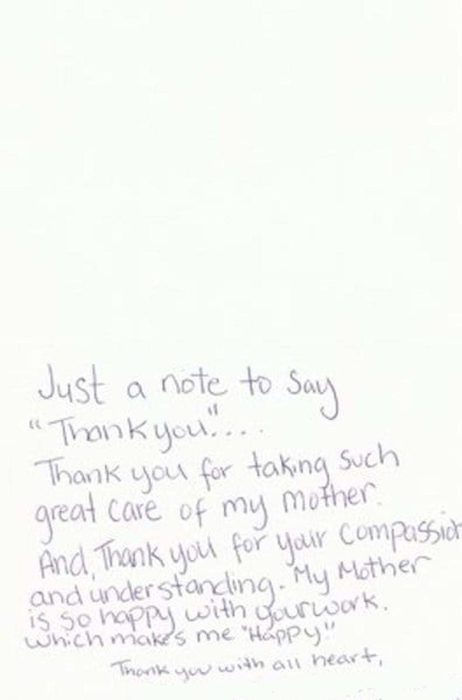 thank you card to Dr. Rahban