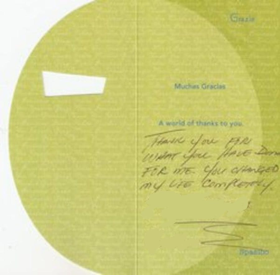 thank you card to Dr. Rahban