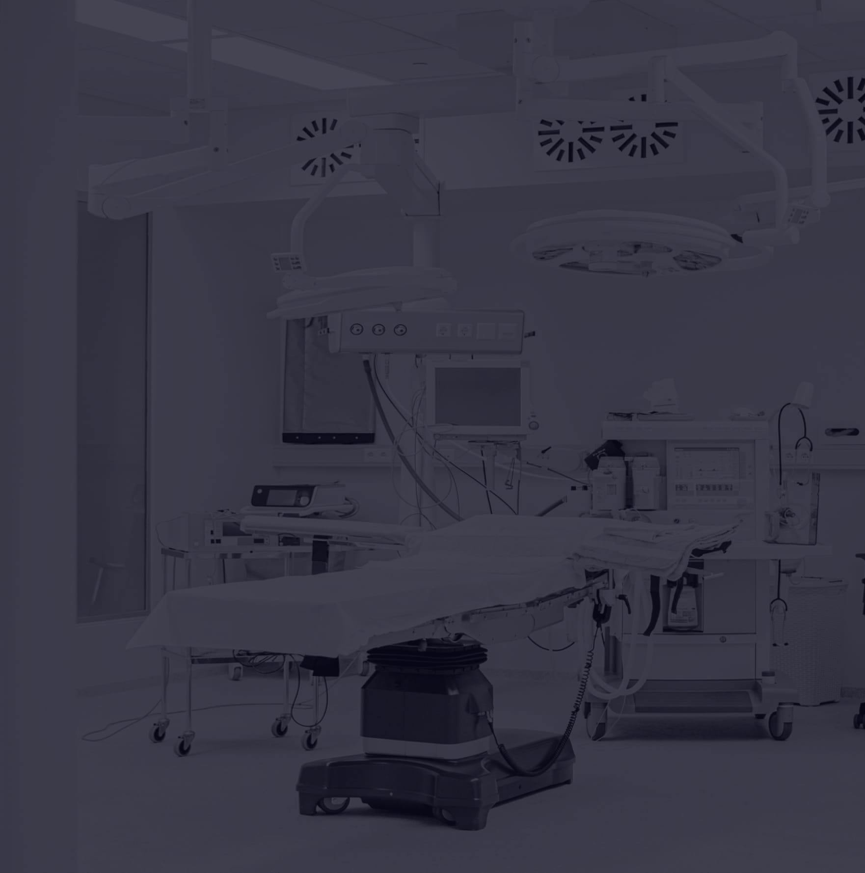 Surgical room with blue overlay