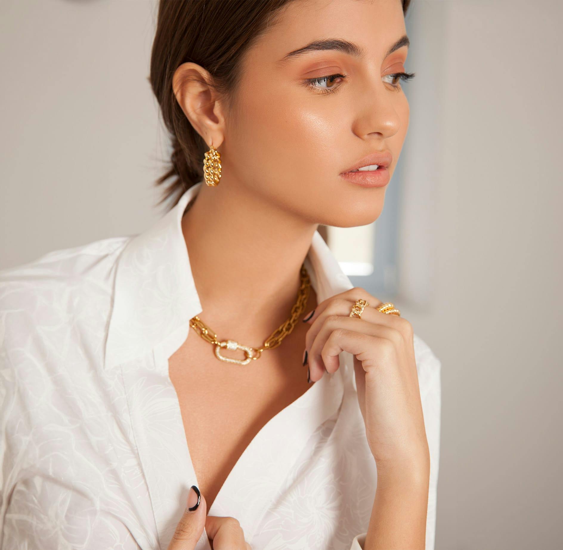 Woman in white shirt