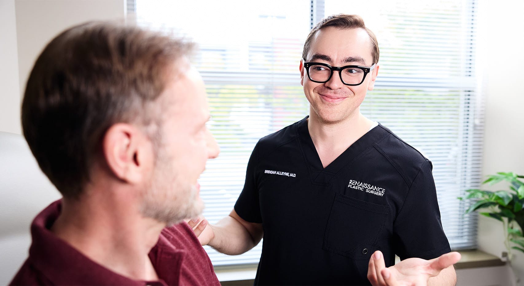 Dr. Alleyne with male patient