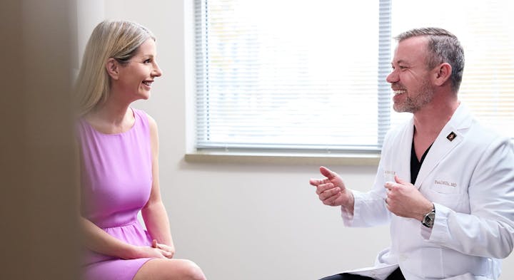 Dr. Mills consulting patient