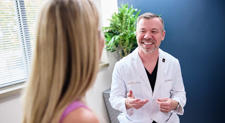 Dr. Mills with patient