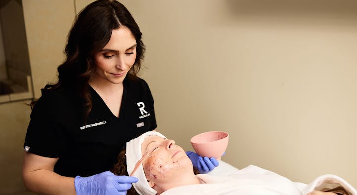 patient getting a facial