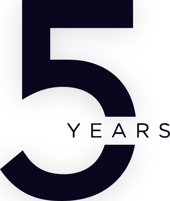 The number 5 iwth the word