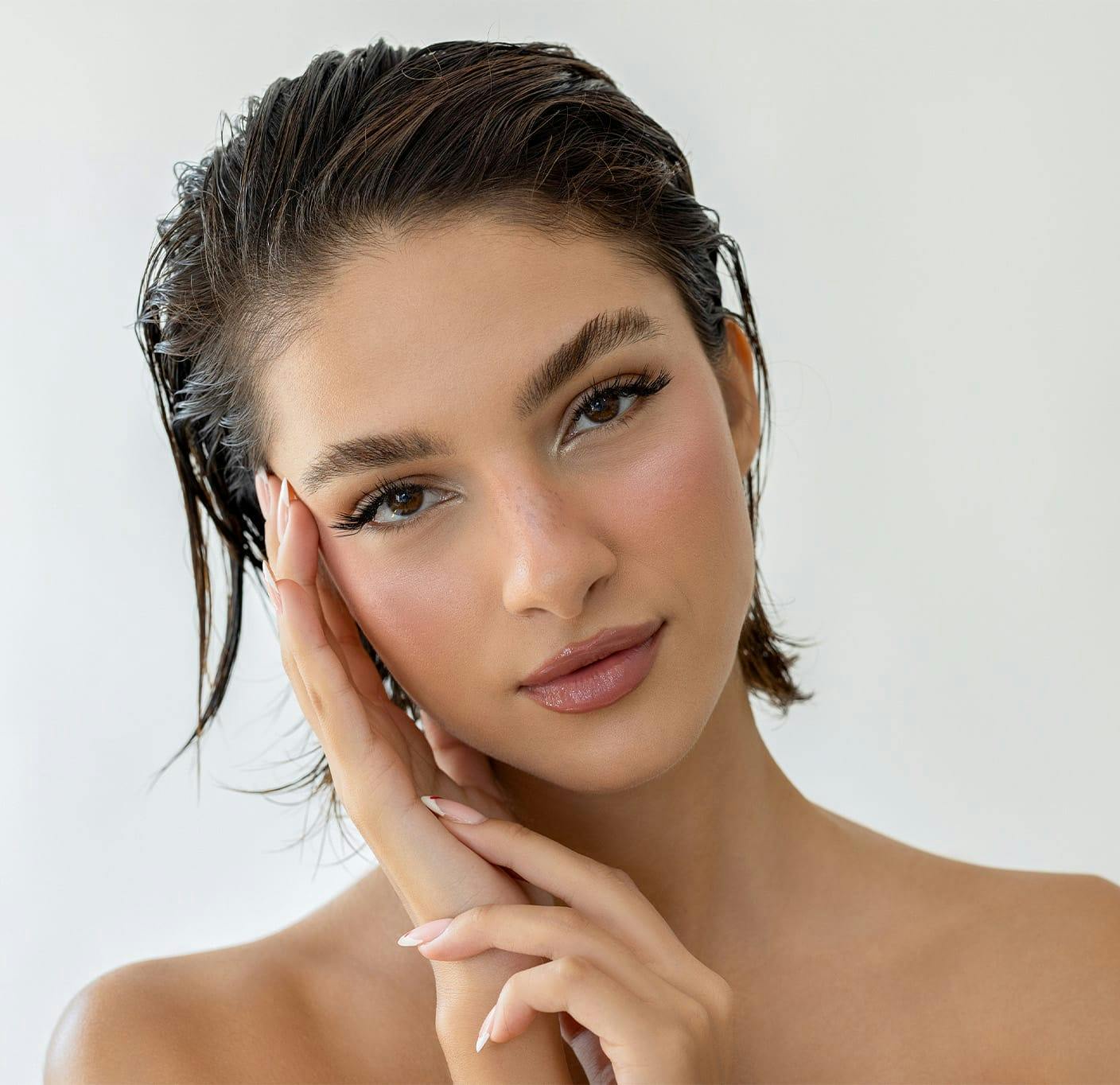 close up on woman while looking to the right