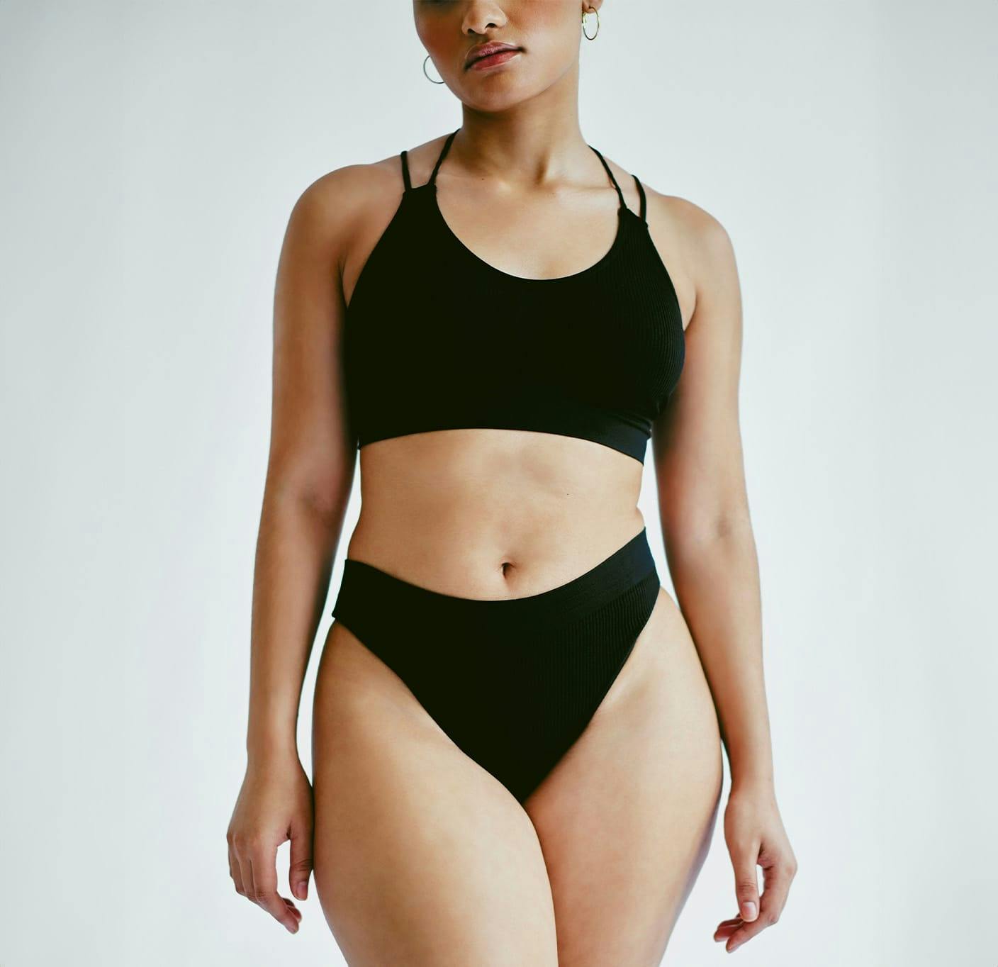 larger woman in underwear