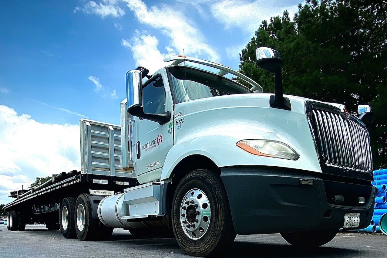 Large truck loading up product