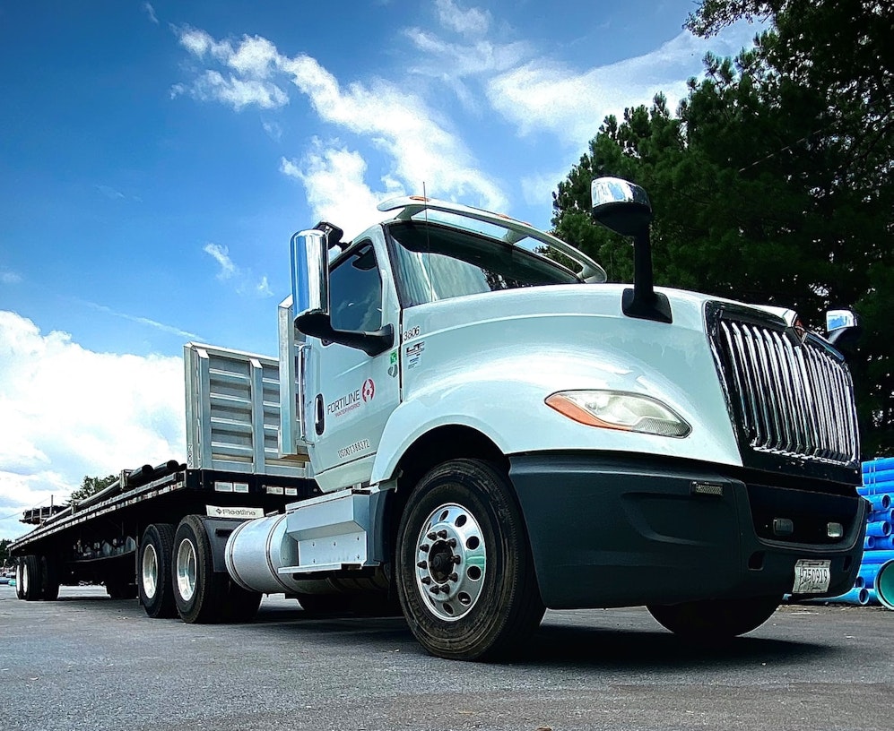 Large truck loading up product
