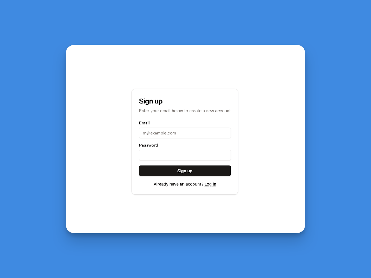 Signup form for an email and password authentication system with SvelteKit using Lucia