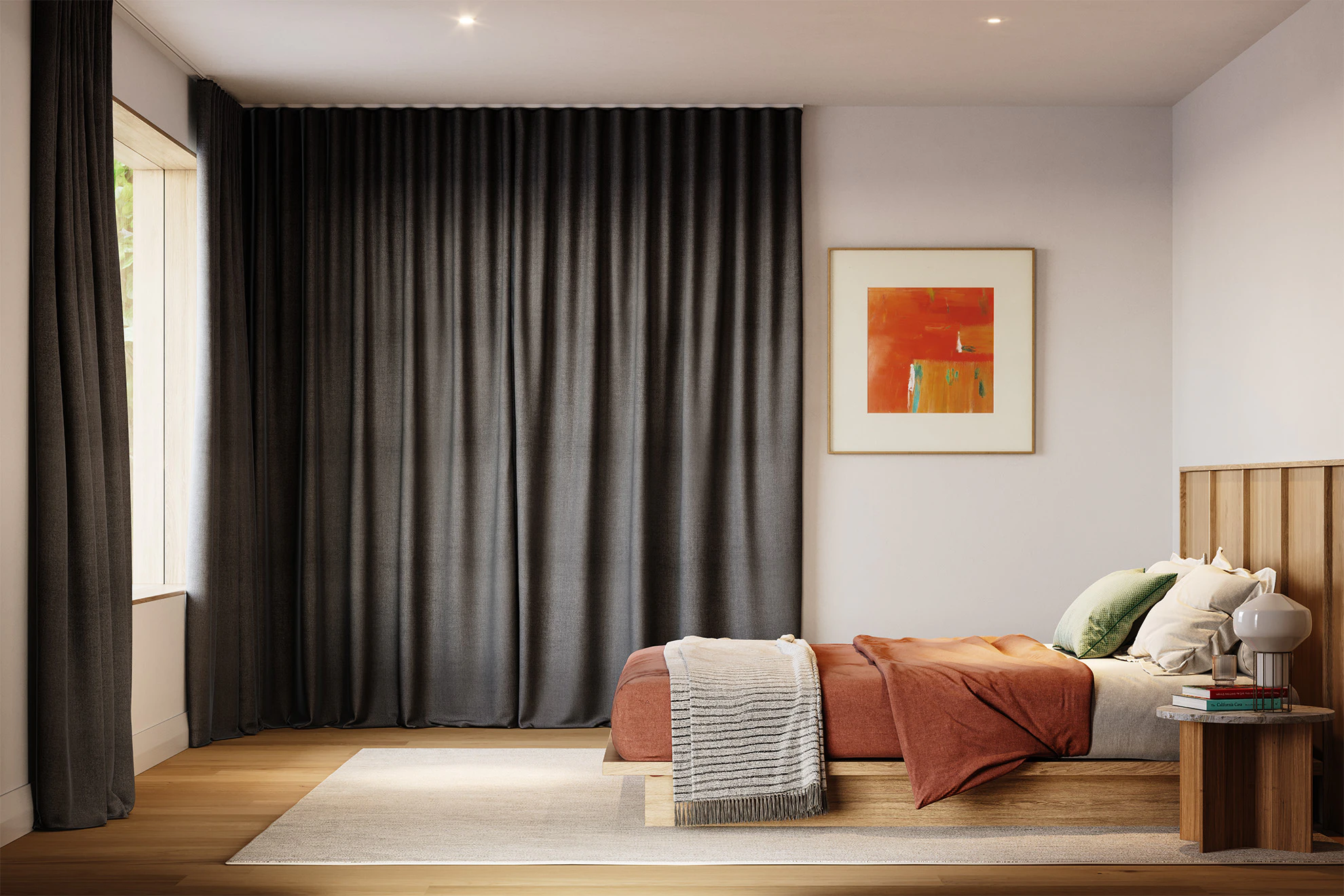 Christina Blackout Curved Curtains in Saturn