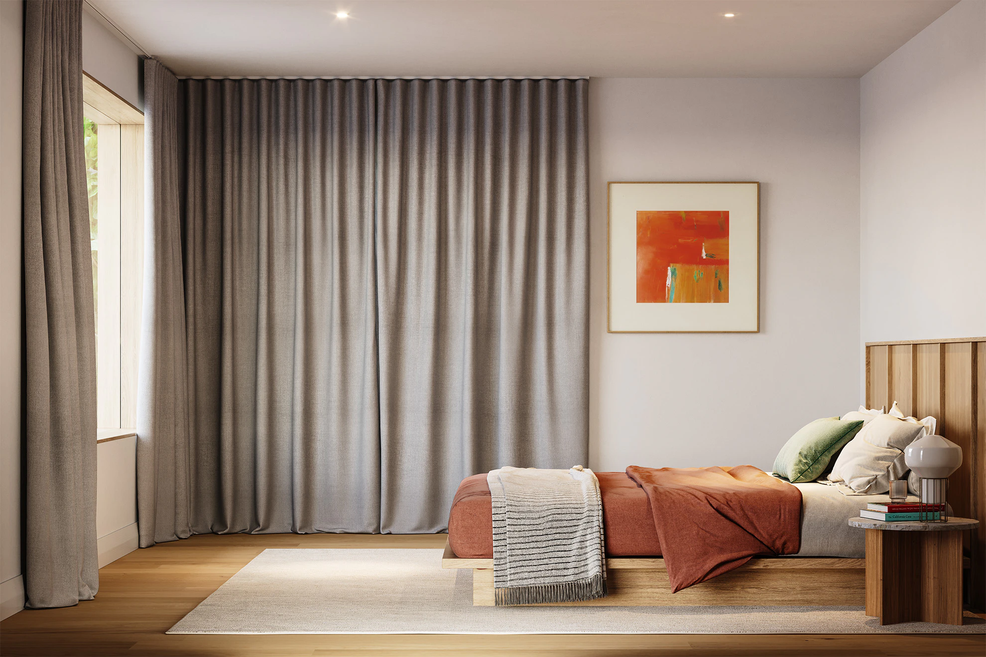 Christina Blackout Curved Curtains in Earth