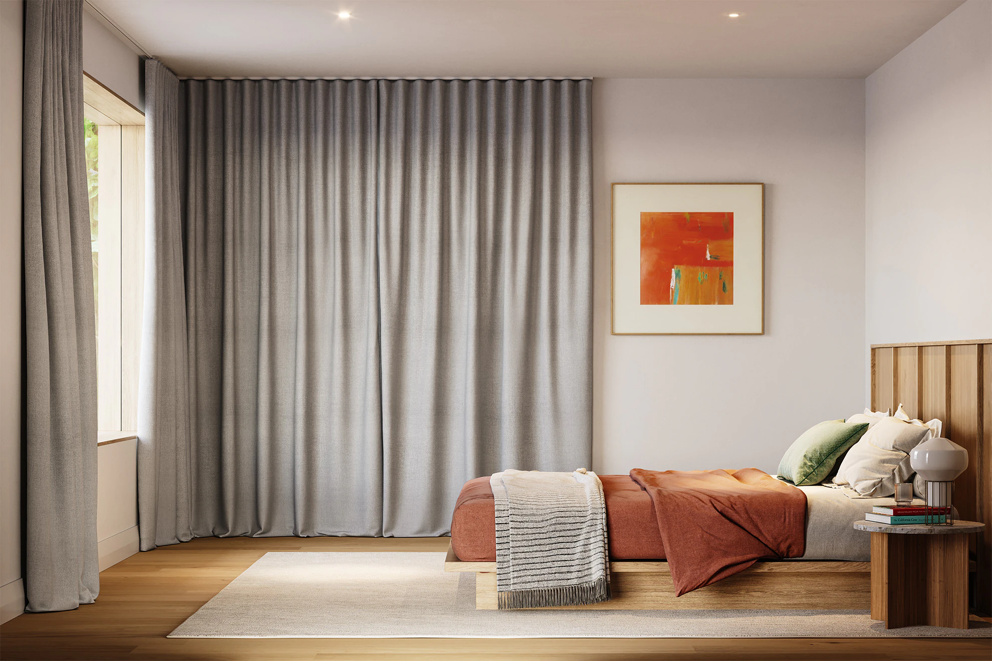 Christina Blackout Curved Curtains in Mercury