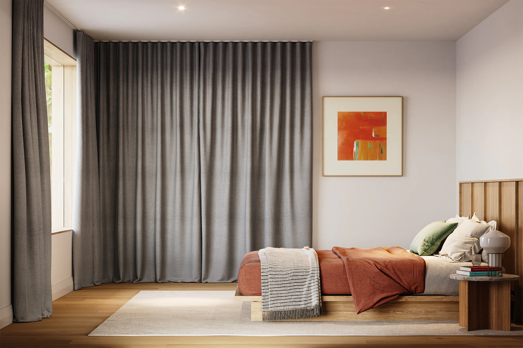 Christina Blackout Curved Curtains in Pluto