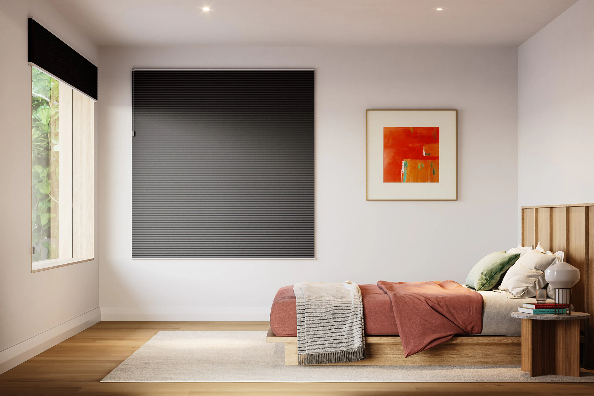 Palma Blackout Blackout Honeycomb Blinds in Raven