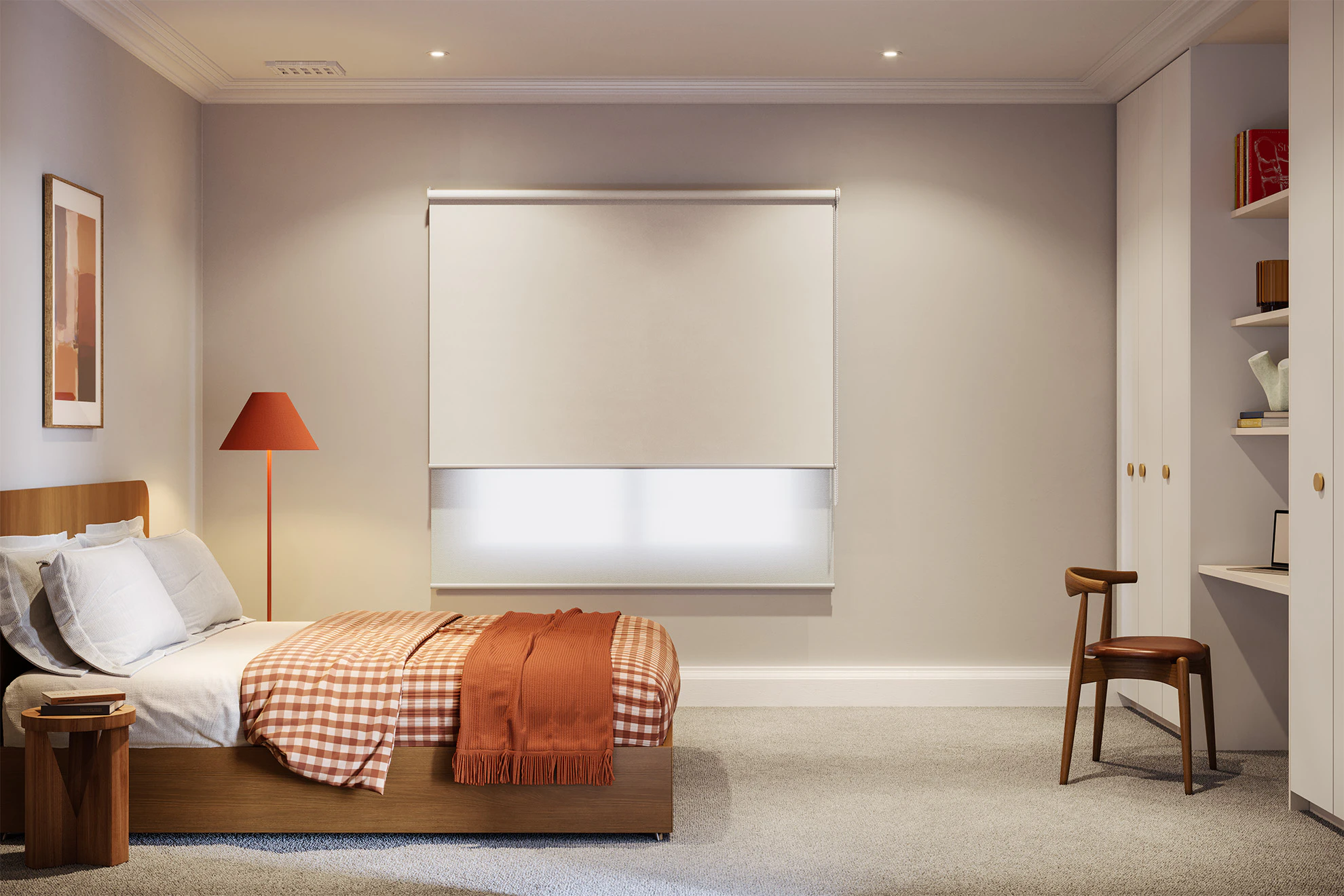 Emily Blackout + Light Filter Double Roller Blinds in Parchment
