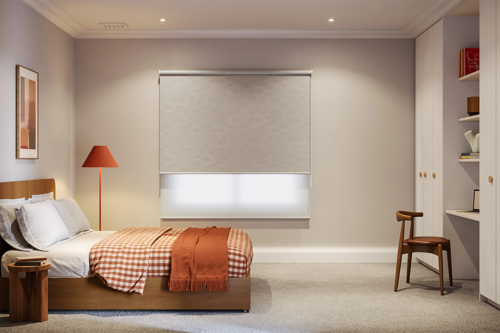 Florence Blackout + Light Filter Double Roller Blinds in Felt