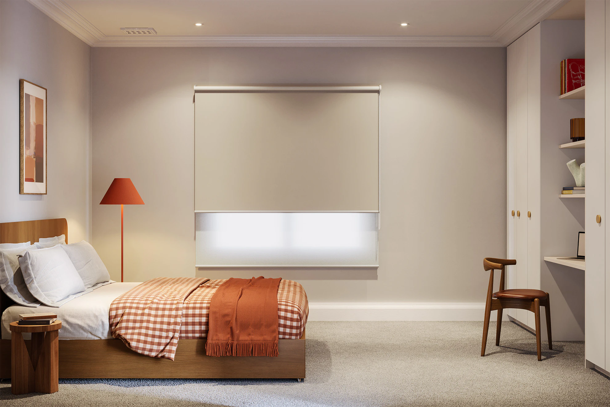 Skyler Blackout + Light Filter Double Roller Blinds in Loft