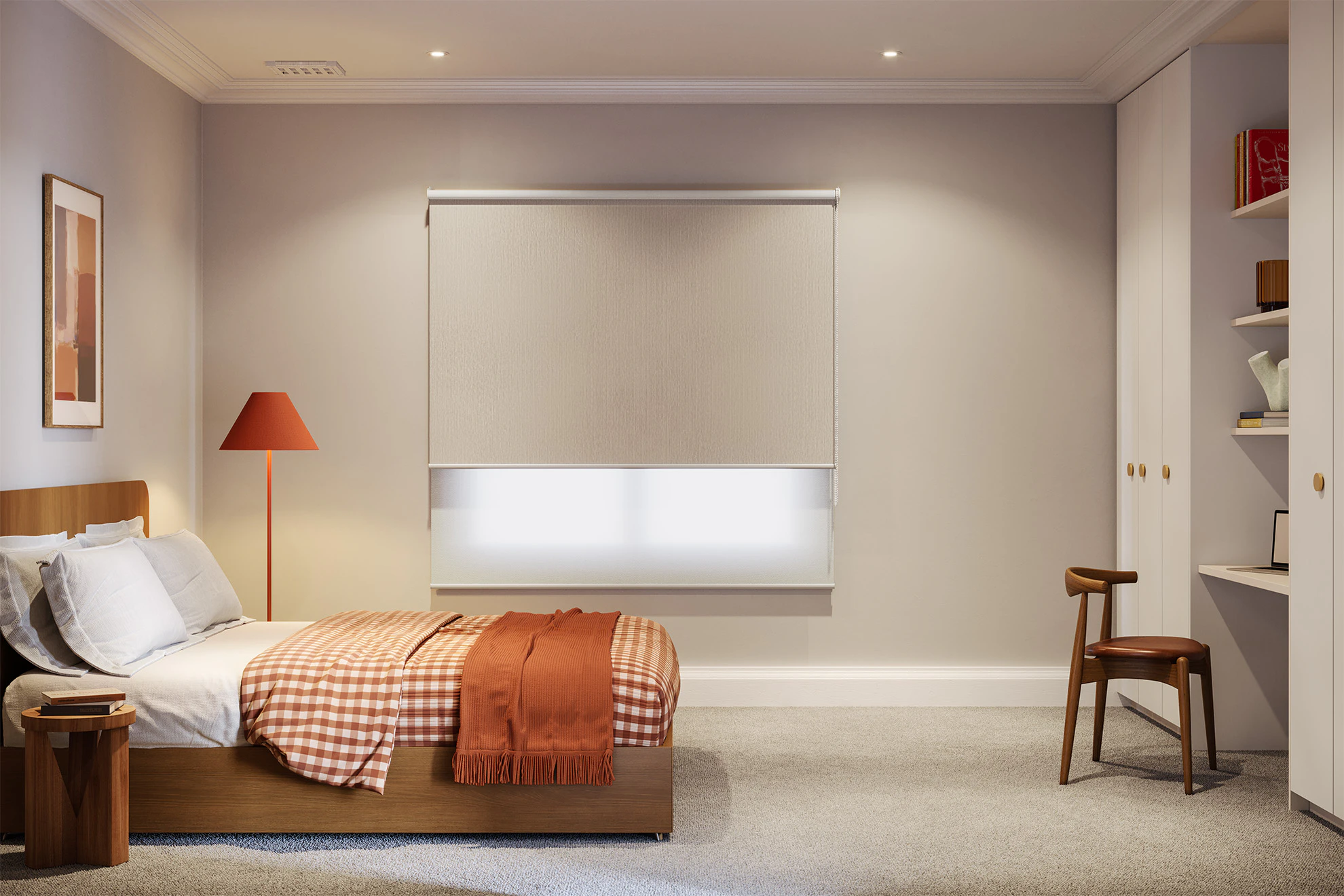 Erica Blackout + Light Filter Double Roller Blinds in Stella