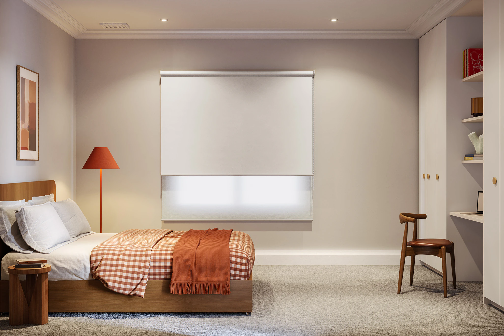 Emily Blackout + Light Filter Double Roller Blinds in Natural