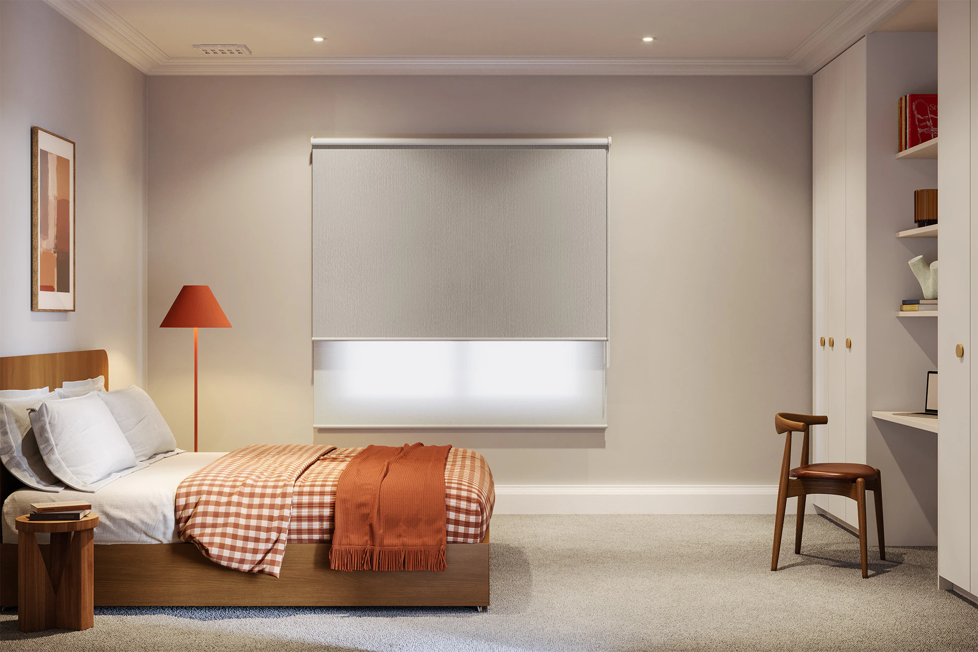 Erica Blackout + Light Filter Double Roller Blinds in Kai