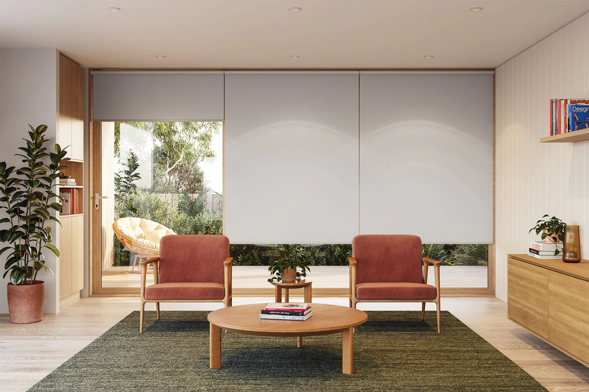Victoria Blackout Linked Roller Blinds in White