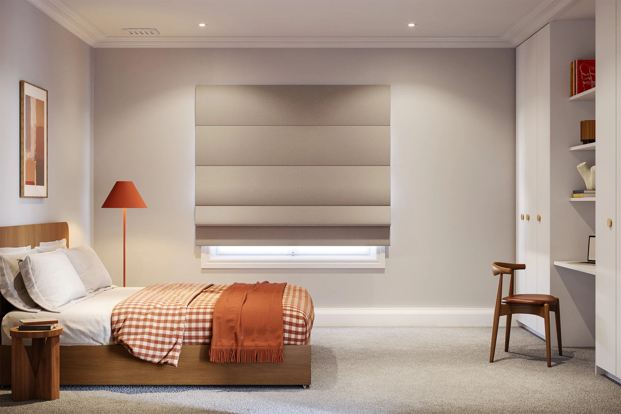Jessica Blackout Roman Blinds in Nougat
