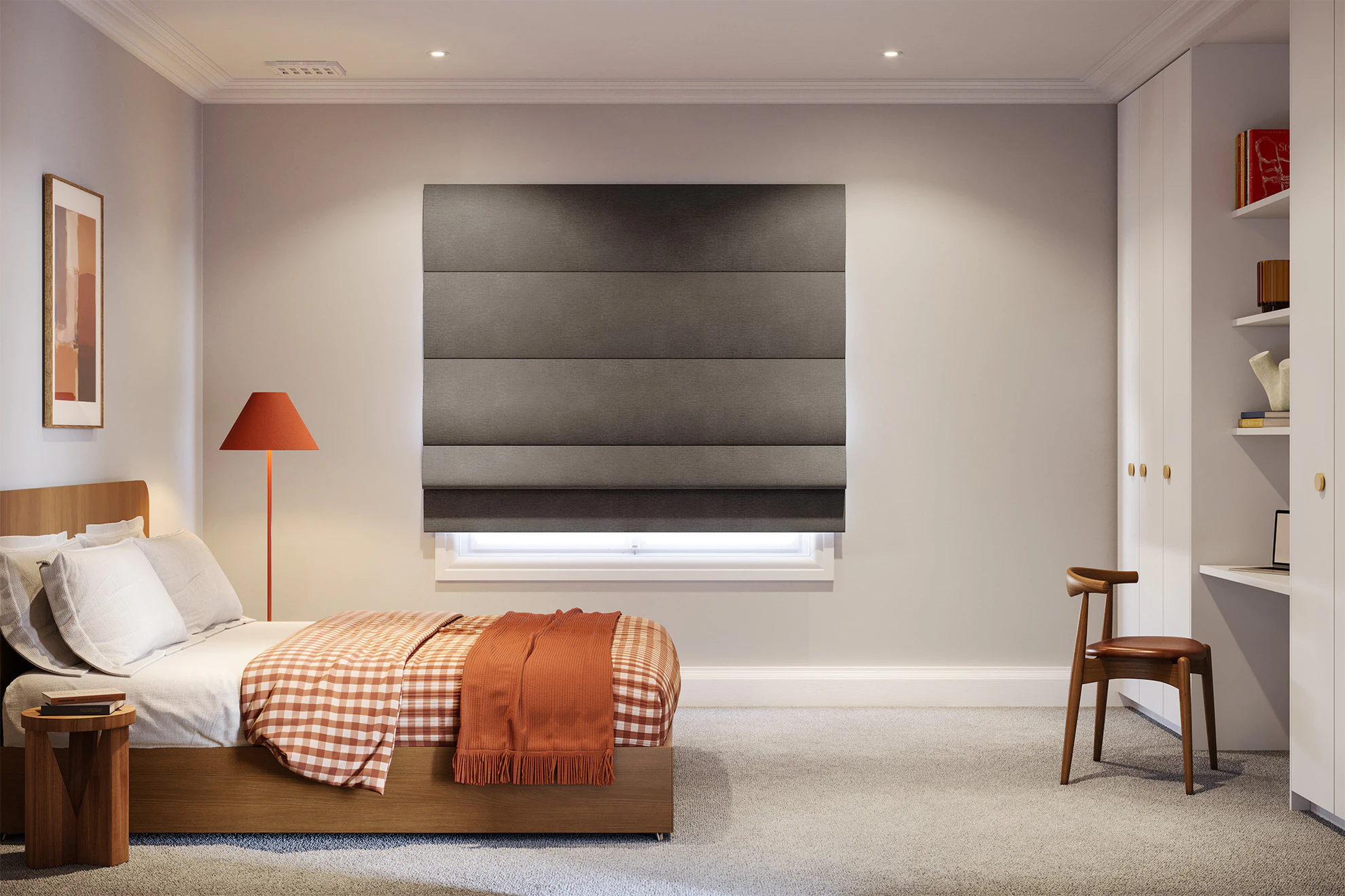 Margot Blackout Roman Blinds in Baltic